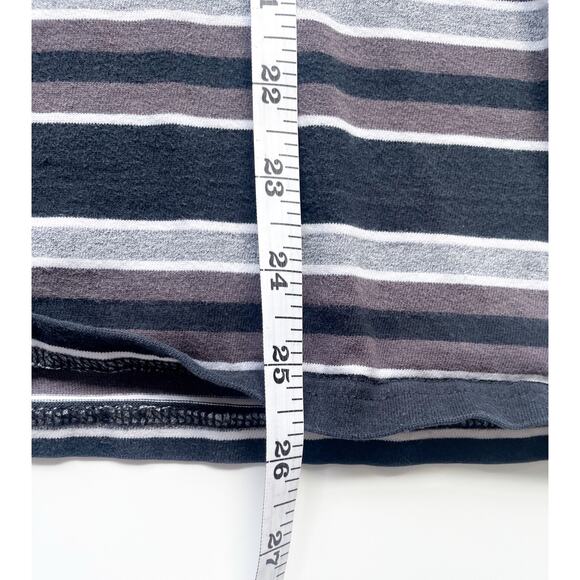 Men's Huf Worldwide Striped Black and Gray Cotton T-Shirt Size L - Picture 6 of 8